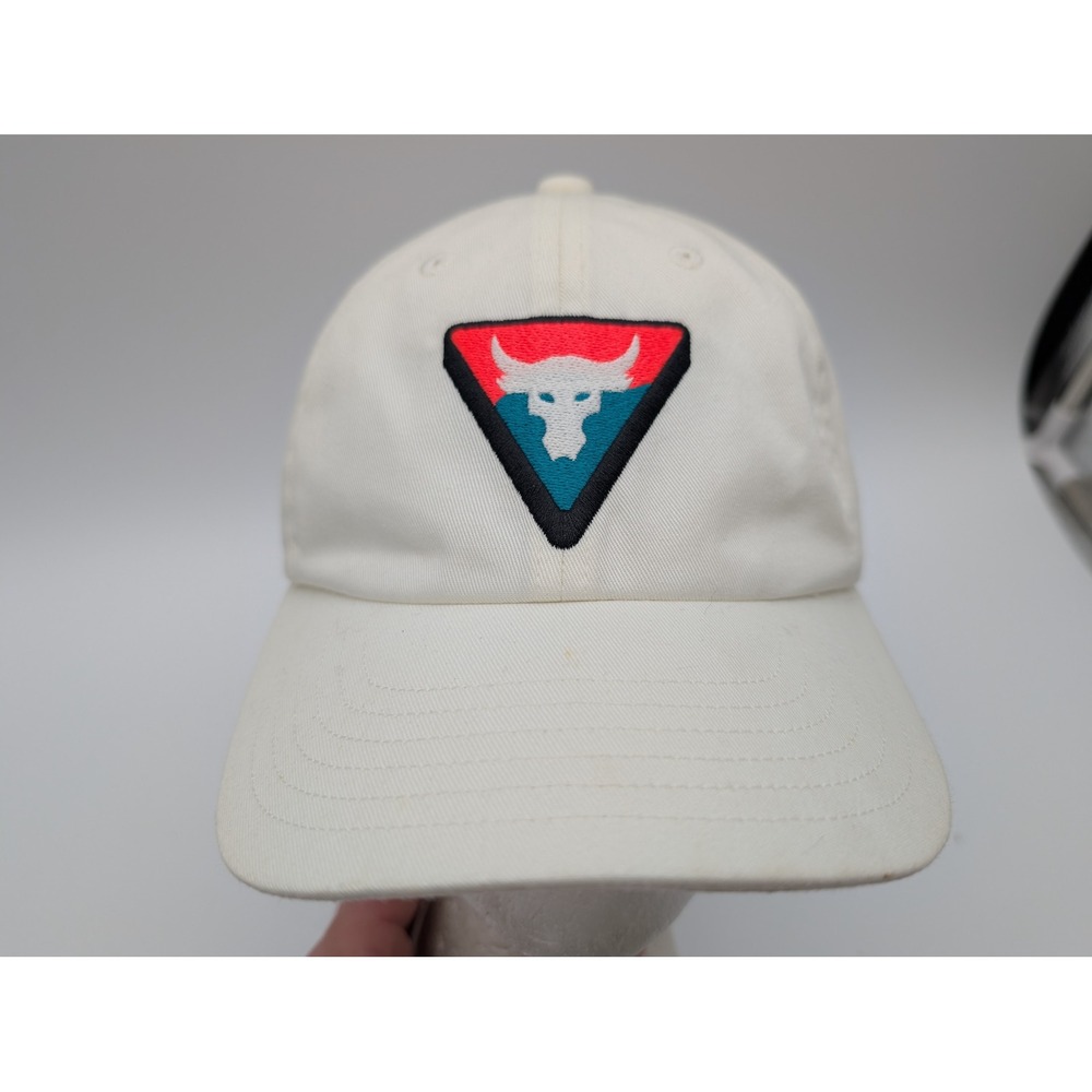 Under Armour Project Rock Brahma Bull Adjustable Hat White Mens OSFA